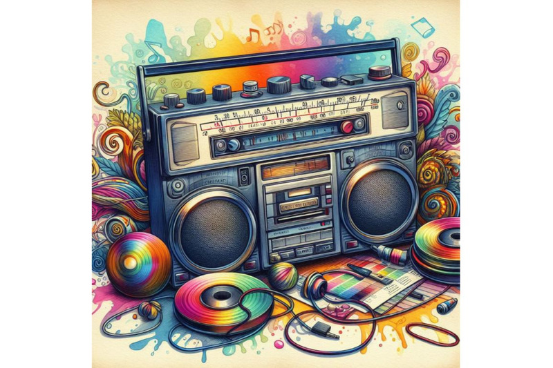 4-watercolor-easy-scalable-vintage-music-player-from-80s-colorful-bac