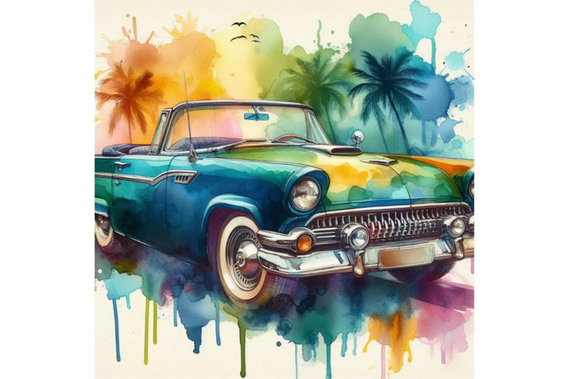 4-watercolor-retro-car-to-use-in-the-design-colorful-background