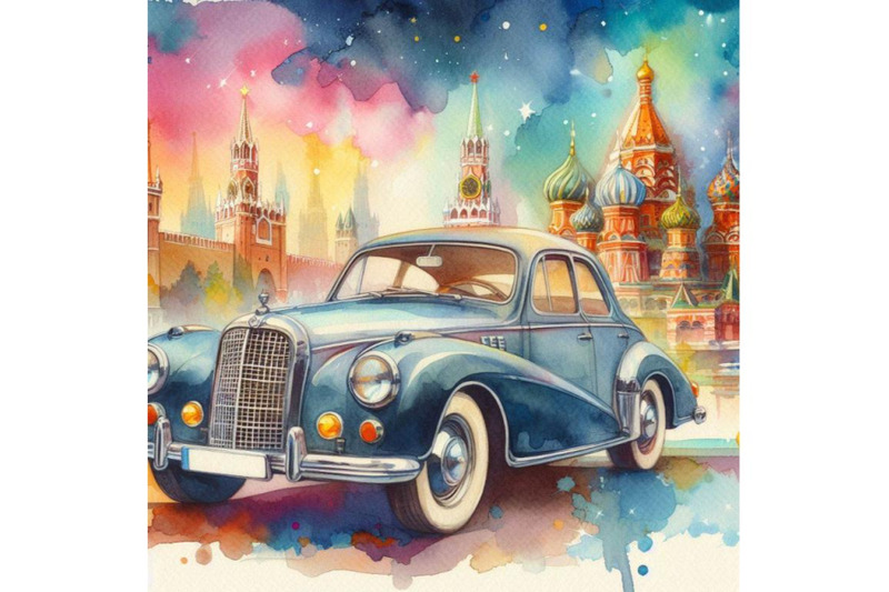 4-watercolor-retro-car-to-use-in-the-design-colorful-background