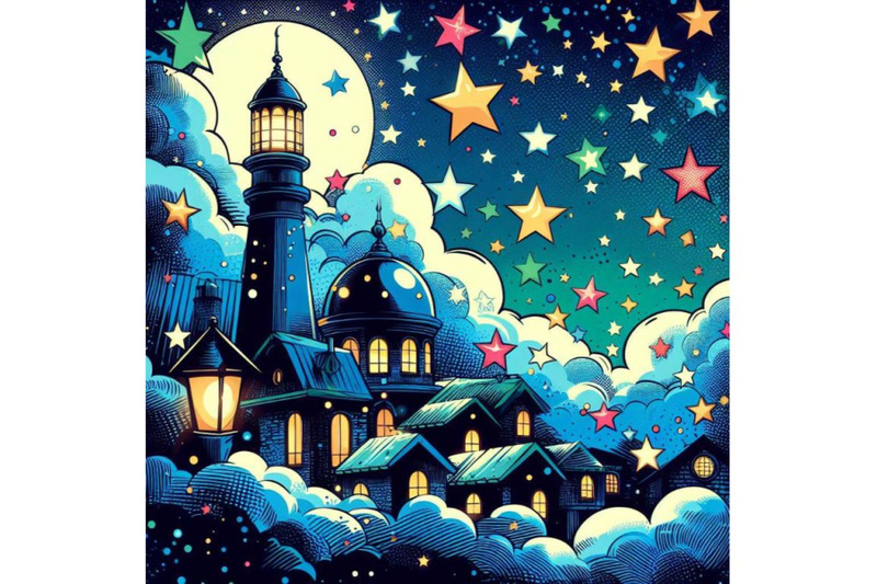 4-watercolor-night-stars-holiday-blue-pop-art-background-pop-art-retr
