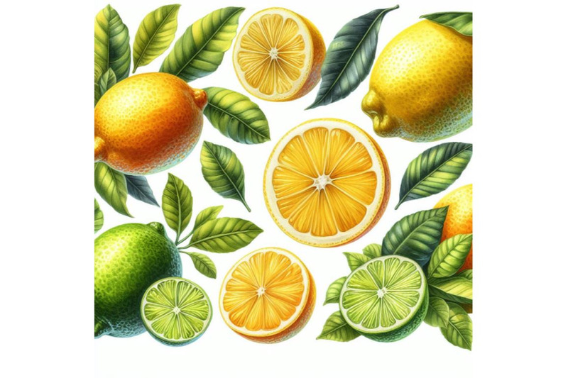 4-watercolor-lemon-set-with-citrus-and-leaves-colorful-background