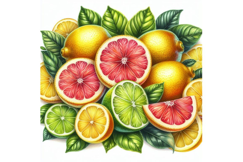 4-watercolor-lemon-set-with-citrus-and-leaves-colorful-background