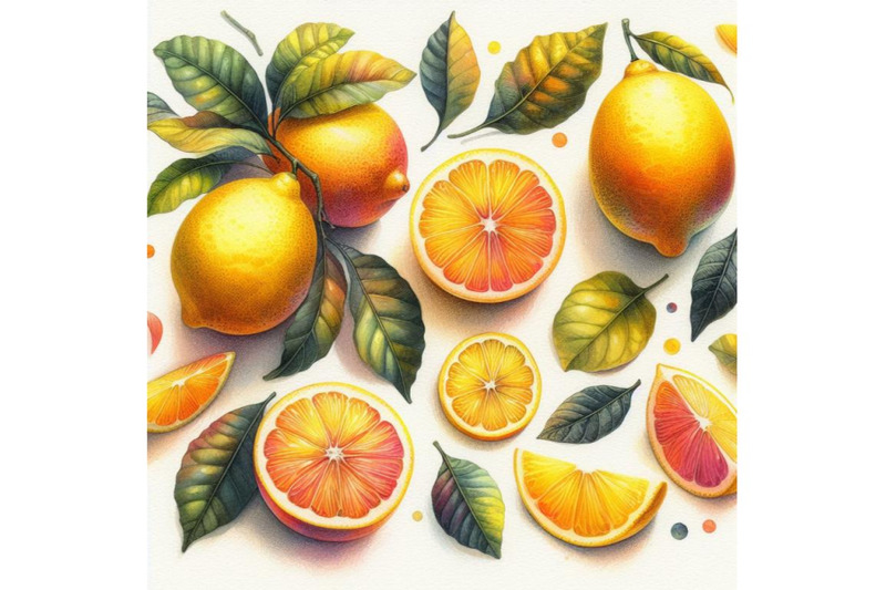 4-watercolor-lemon-set-with-citrus-and-leaves-colorful-background