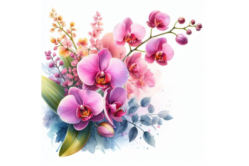 4-watercolor-pink-orchid-pink-flowers-orchid-on-a-white-background-co