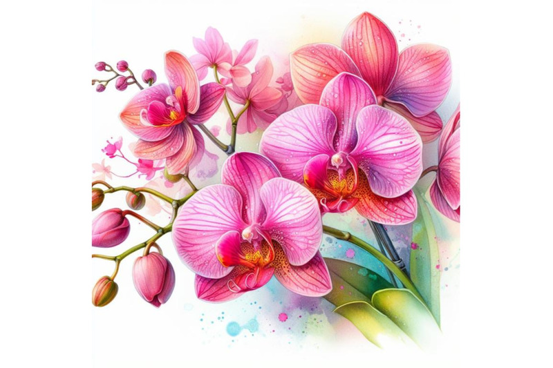 4-watercolor-pink-orchid-pink-flowers-orchid-on-a-white-background-co