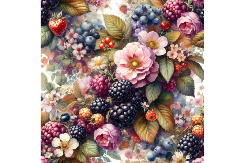 4-watercolor-seamless-floral-background-with-blackberry-fruits-and-flo