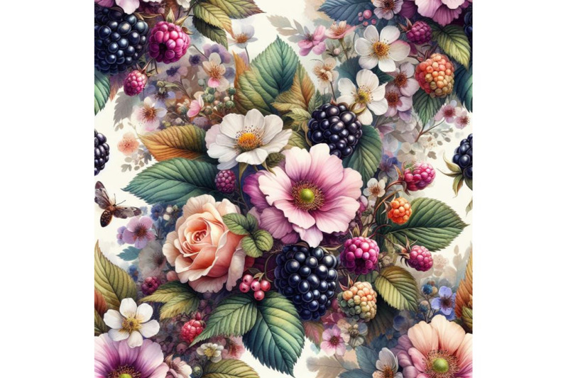 4-watercolor-seamless-floral-background-with-blackberry-fruits-and-flo