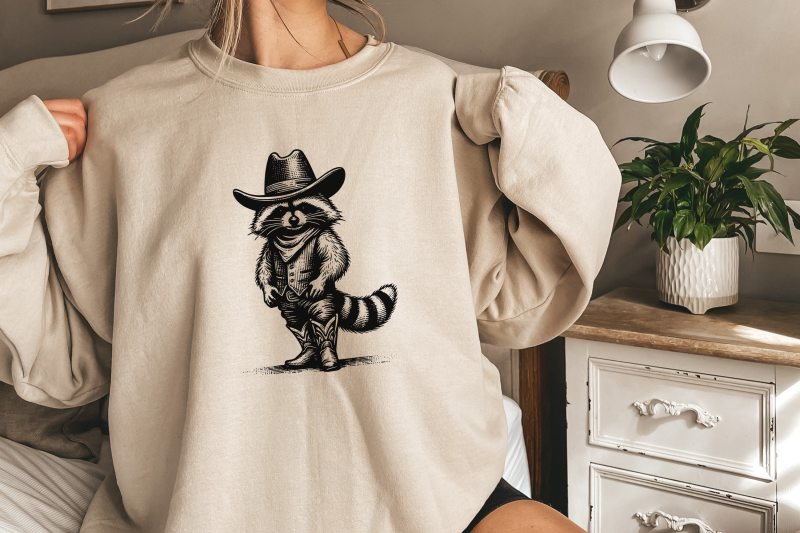 western-raccoon-png-vintage-distressed-animal-lover-designs-trash-panda-amp-cowboy-retro-graphics-funny-weirdcore-90s-tee-download