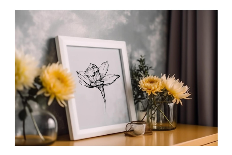 daffodils-hand-drawing-set