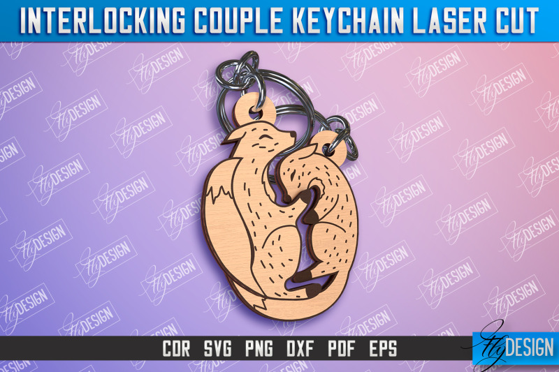 fox-couple-keychain-interlocking-couple-keychain-design-cnc