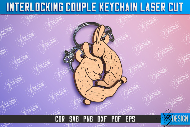 hare-couple-keychain-interlocking-couple-keychain-design-cnc