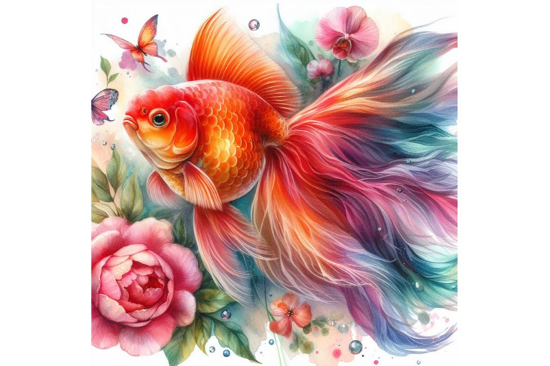 4-watercolor-one-goldfish-isolated-on-a-white-background-colorful-back