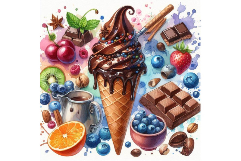 4-watercolor-chocolate-ice-cream-cone-on-a-white-background-colorful-b