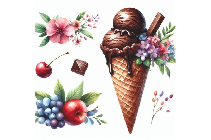 4-watercolor-chocolate-ice-cream-cone-on-a-white-background-colorful-b