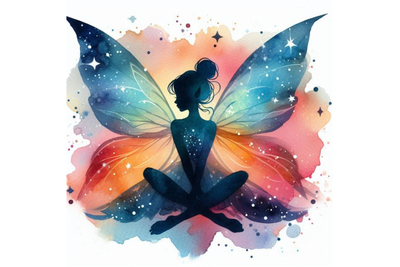 4-watercolor-illustration-of-sitting-fairy-silhouette-magical-fairy-l