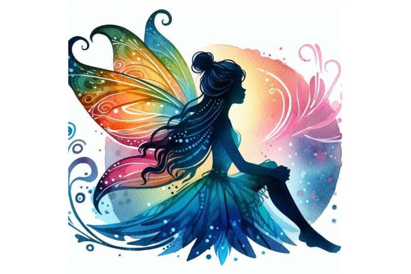 4-watercolor-illustration-of-sitting-fairy-silhouette-magical-fairy-l