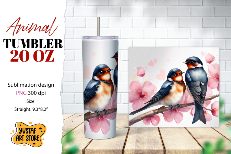 animal-tumbler-sublimation-mom-and-baby-bird-swallow-tumbler