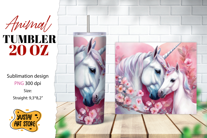 animal-tumbler-sublimation-mom-and-baby-unicorn-tumbler-wrap