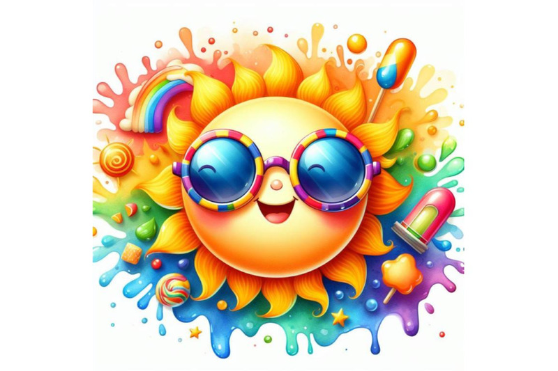 4-watercolor-3d-realistic-happy-smiling-cute-sun-vector-with-colorful