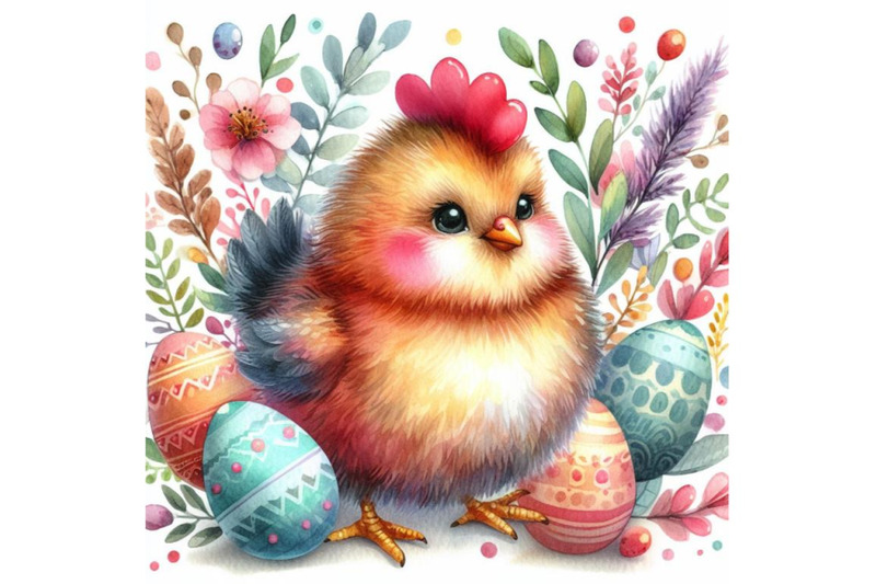 4-watercolor-watercolor-cute-hen-colorful-background