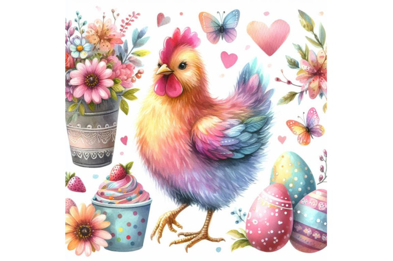 4-watercolor-watercolor-cute-hen-colorful-background