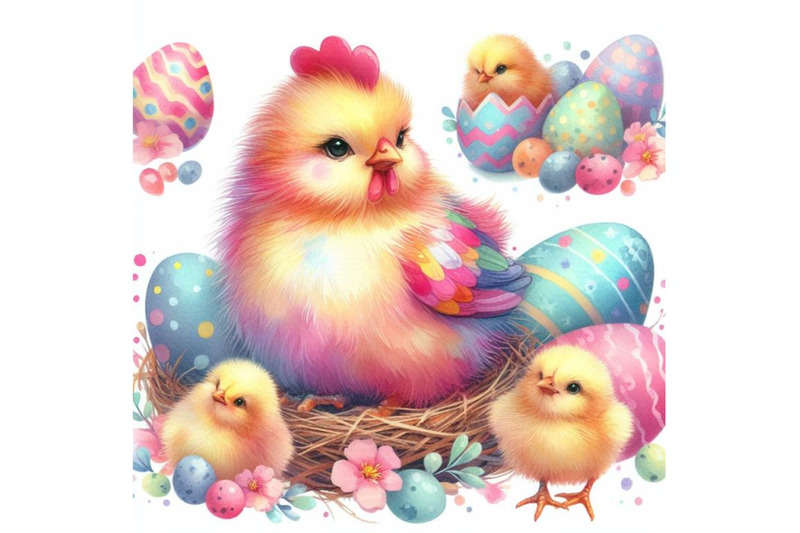 4-watercolor-watercolor-cute-hen-colorful-background