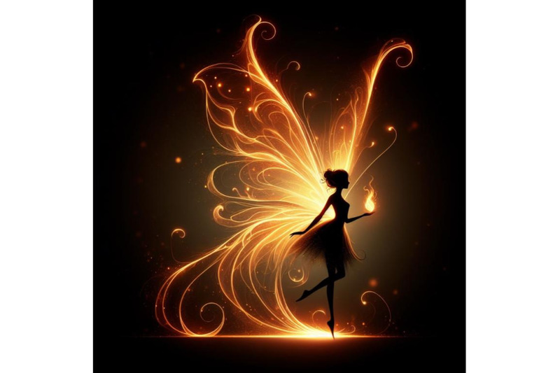 4-silhouette-fairy-fire-butterfly-fairy-fiery-butterfly-on-a-black-ba