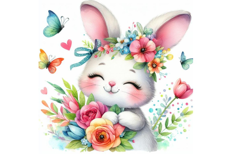 4-watercolor-cute-watercolor-rabbit-colorful-background