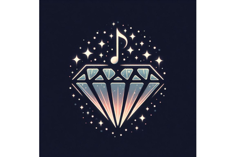 4-silhouette-diamond-music-note-on-black-background-softcolor