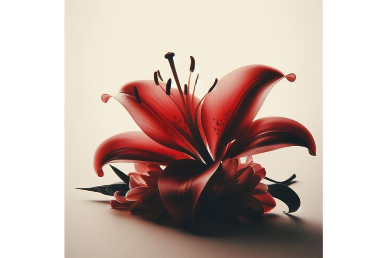 4-silhouette-red-lily-flower-lying-on-white-background-softcolor