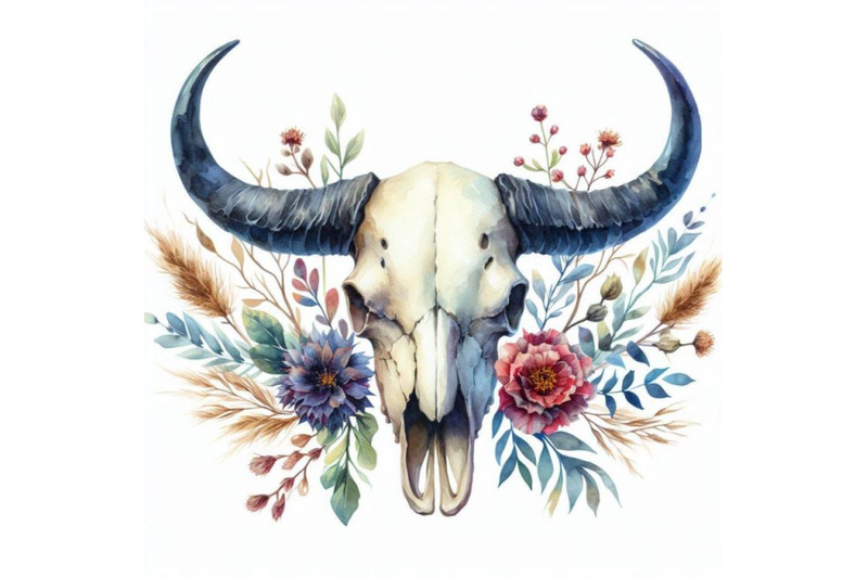 4-watercolor-watercolor-buffalo-skull-isolate-on-white-background-colo