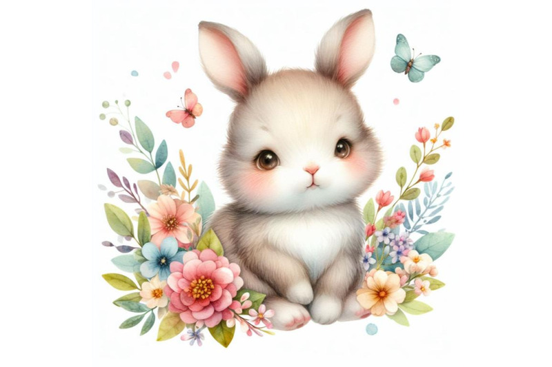 4-watercolor-cute-watercolor-baby-bunny-with-flowers-isolate-on-white