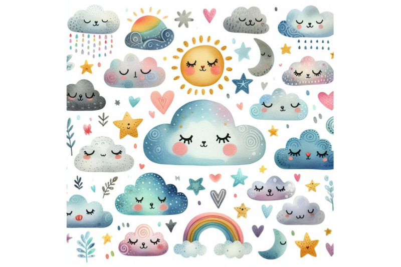 4-watercolor-cute-clouds-in-scandinavian-style-isolate-on-white-backgr