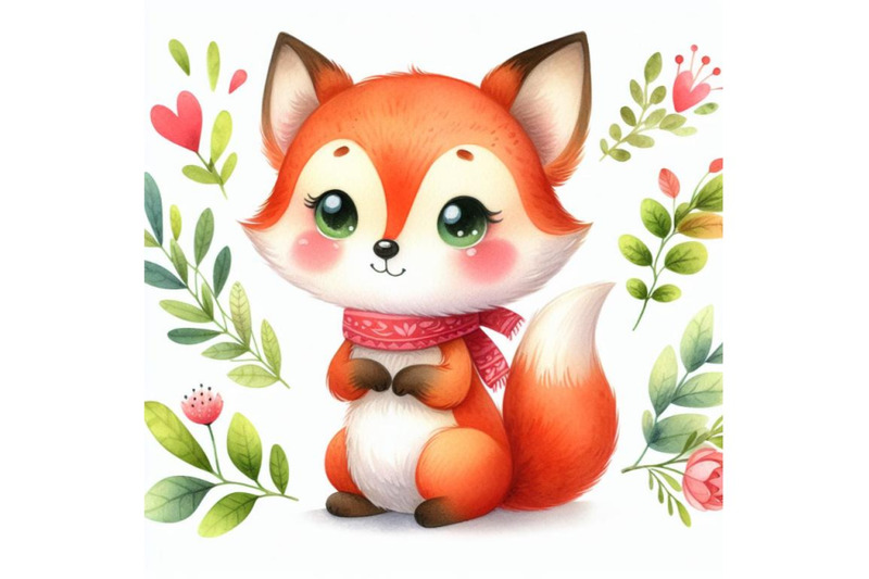 4-watercolor-cute-watercolor-cartoon-fox-isolate-on-white-background-c