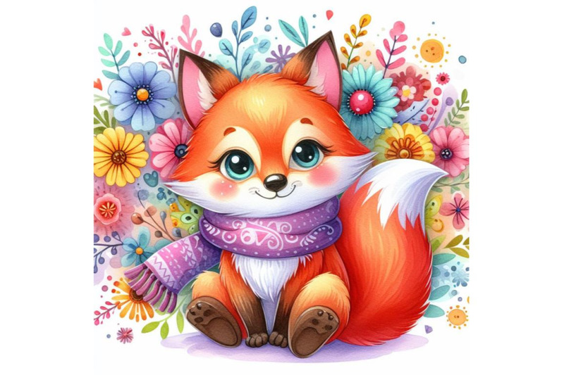 4-watercolor-cute-watercolor-cartoon-fox-isolate-on-white-background-c