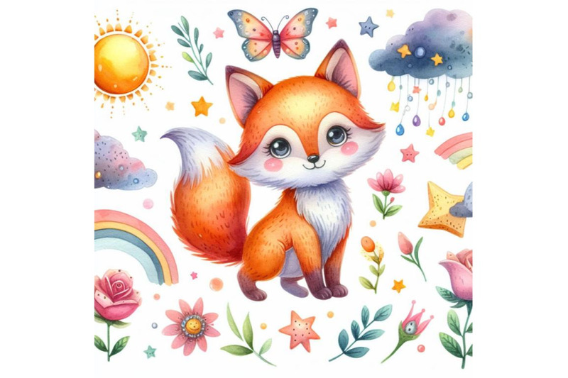 4-watercolor-cute-watercolor-cartoon-fox-isolate-on-white-background-c