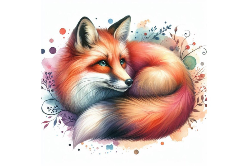 4-watercolor-watercolor-fox-isolate-on-white-background-colorful-backg