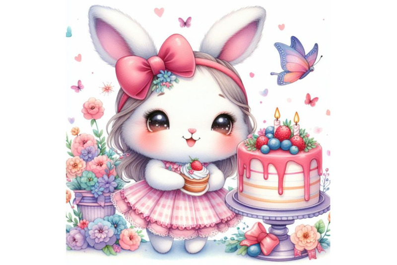 4-watercolor-cute-little-bunny-girl-with-cake-isolate-on-white-backgr