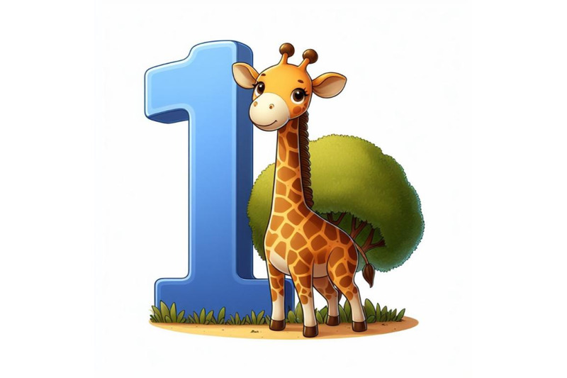 4-illustration-of-animal-alphabet-i-with-giraffe-on-white-background