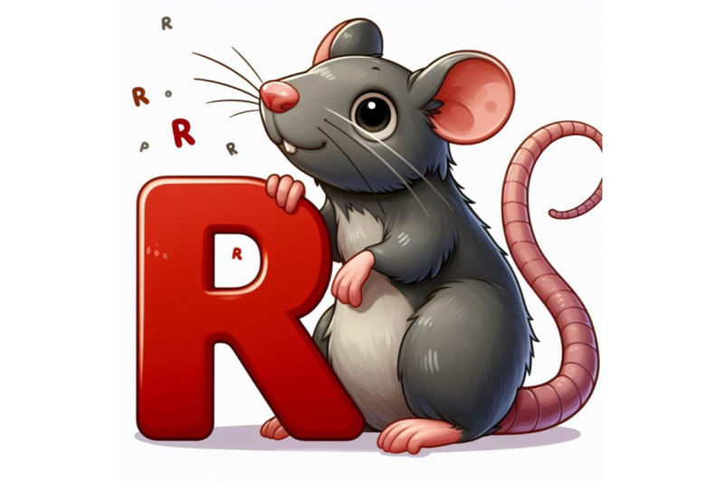 4-illustration-of-animal-alphabet-r-with-rat-on-white-background