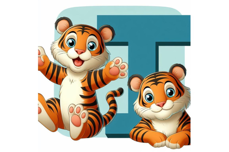 4-illustration-of-animal-alphabet-t-with-tiger-on-white-background