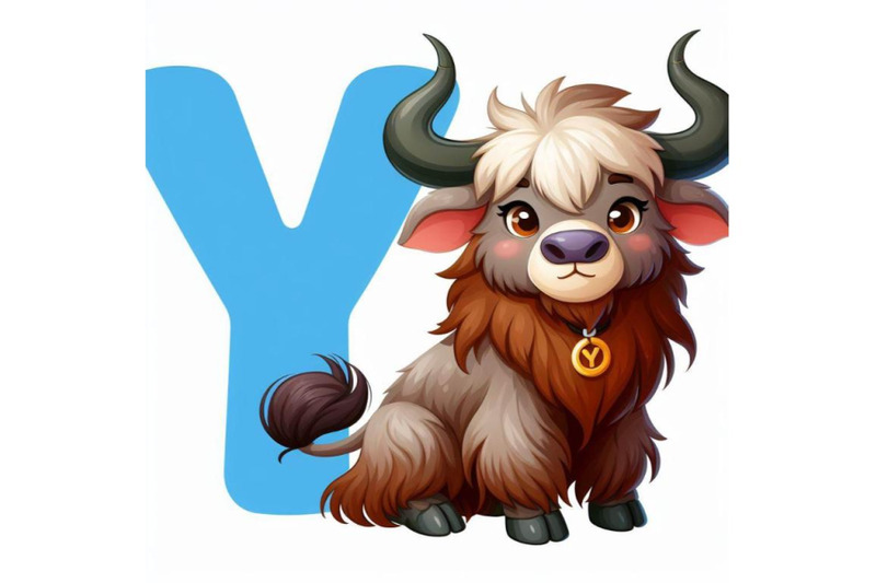 4-illustration-of-animal-alphabet-y-with-yak-on-white-background