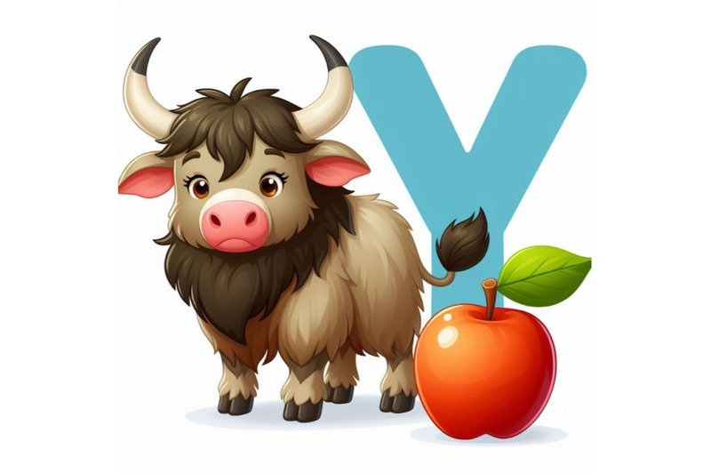 4-illustration-of-animal-alphabet-y-with-yak-on-white-background