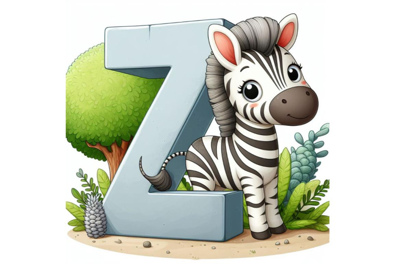 4-illustration-of-animal-alphabet-z-with-zebra-on-white-background