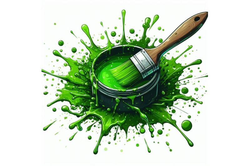 4-illustration-of-a-green-paint-splatter-on-white-background