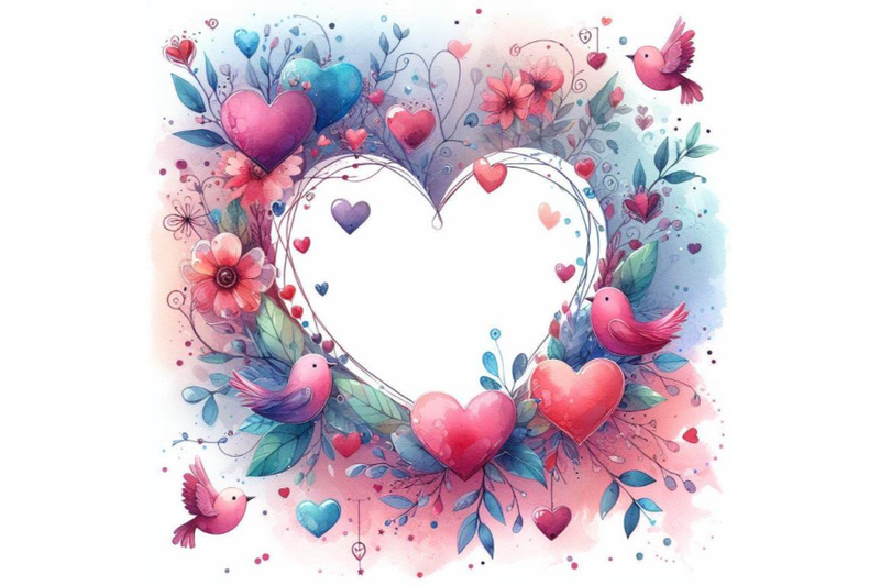 4-watercolor-valentines-frame-vector-hearts-frame-for-valentines-da