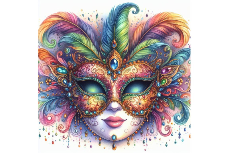 4-watercolor-a-carnival-mask-colorful-background