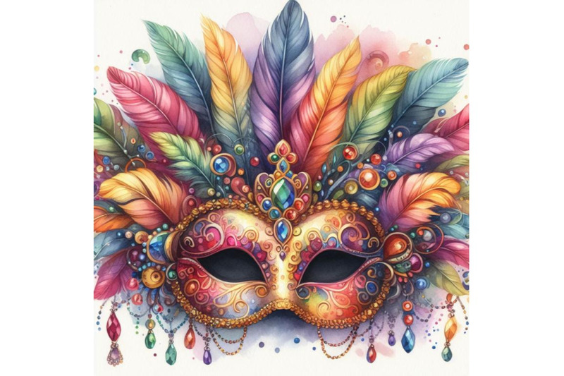 4-watercolor-a-carnival-mask-colorful-background