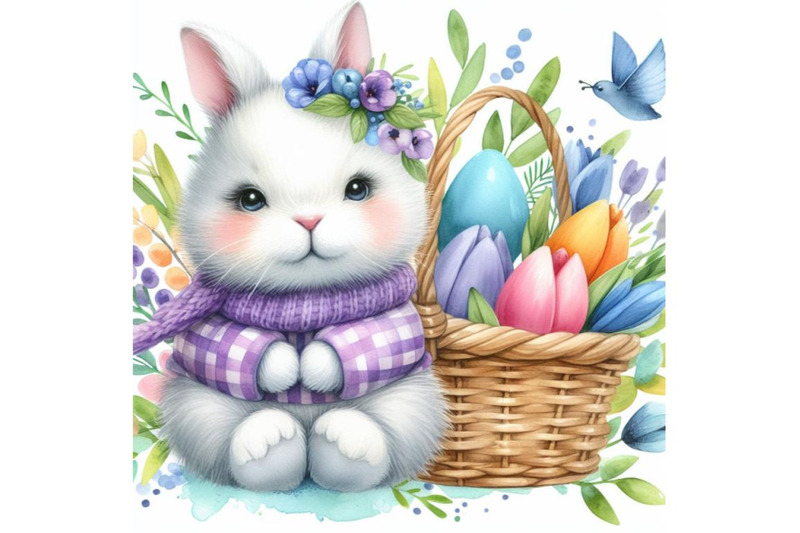 4-watercolor-cute-baby-rabbit-animal-colorful-background