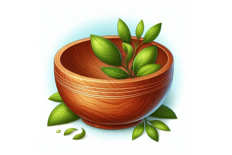 4-illustration-of-wooden-bowl-on-white-background